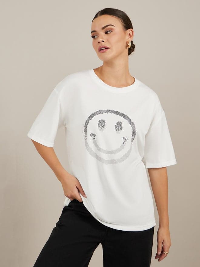 Oversized Graphic Print Statement T-Shirt - Image 1