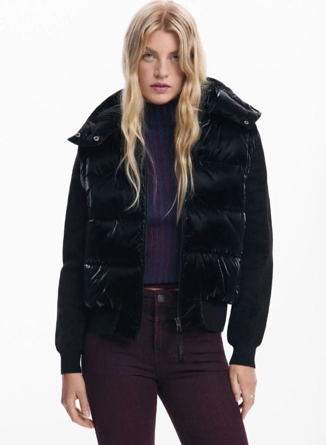 Shiny Convertible Padded Jacket for Women - Image 1