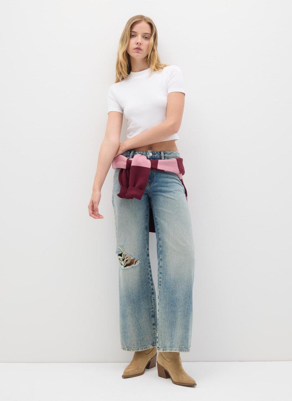 B.Angel Low Waist Ripped Baggy Denim Jeans - Image 1