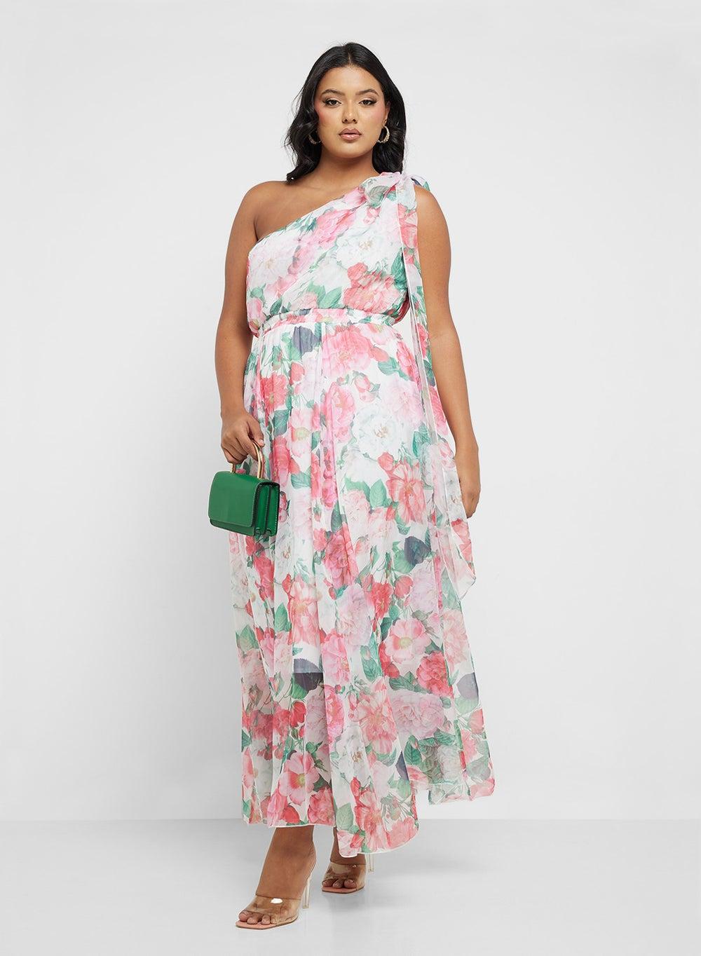 Floral One-Shoulder Maxi Dress in Flowing Silhouette - Image 1