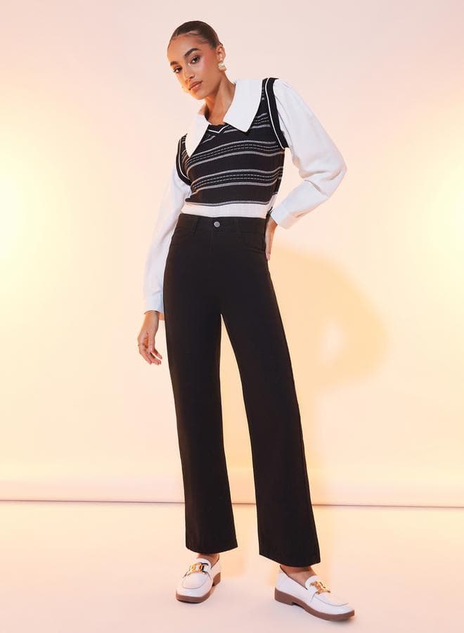 Essential Stretch Leggings with Broad Waistband Comfort - Image 1