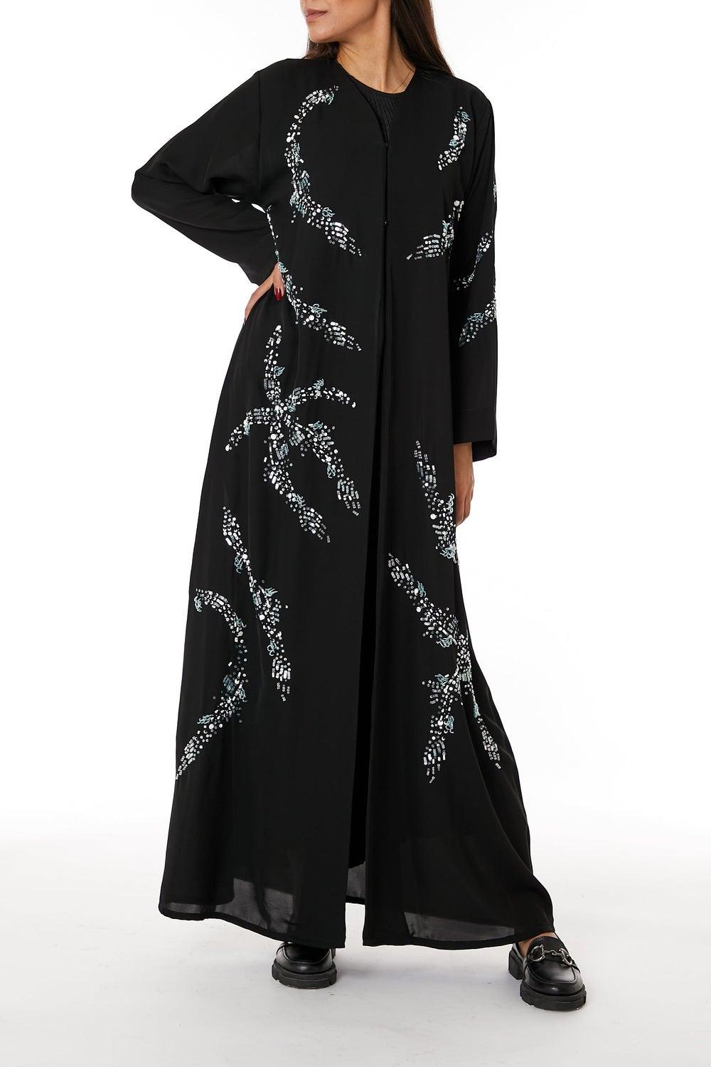 Embroidered Flared Sleeve Abaya Elegance - Image 1