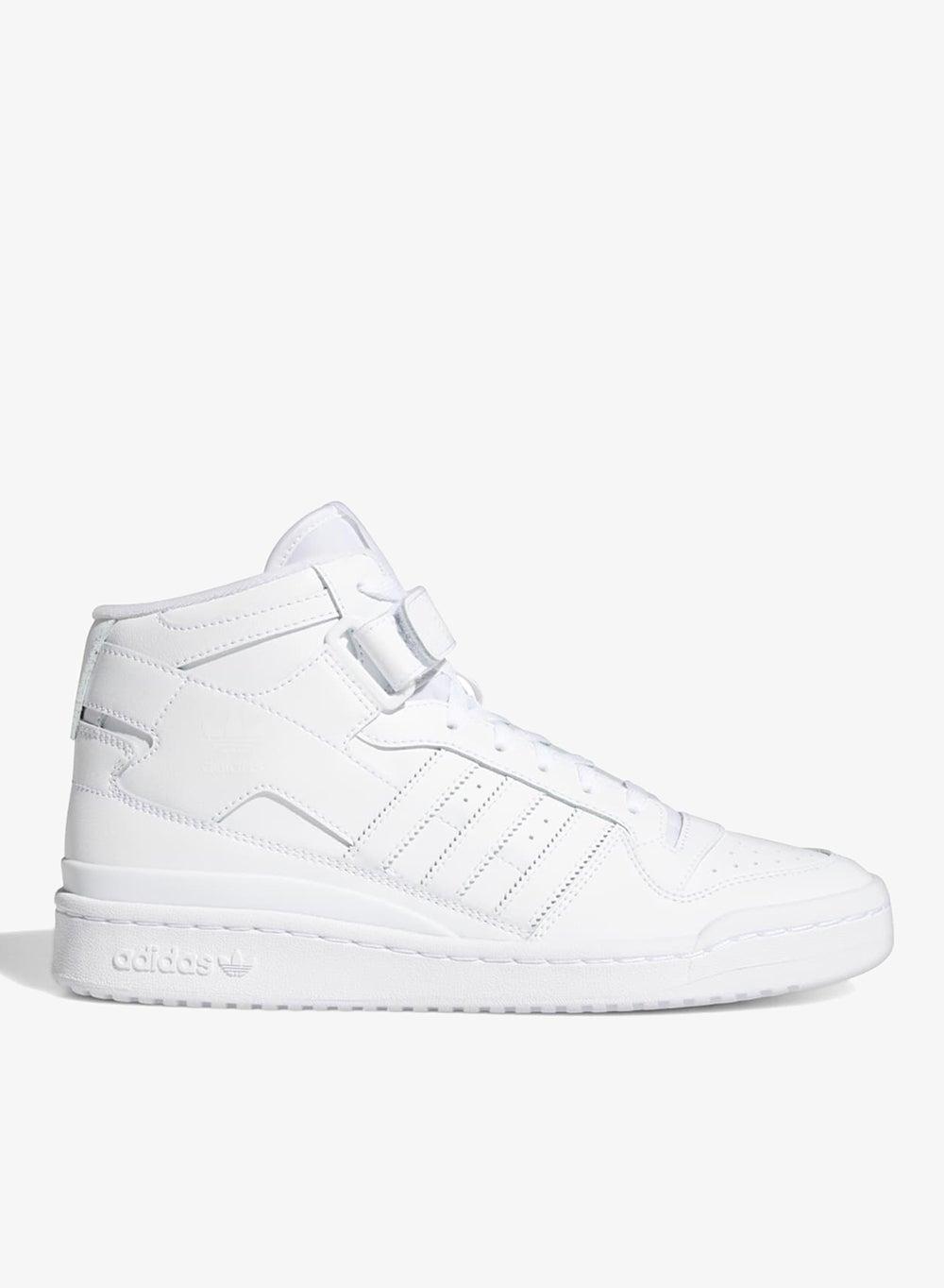 adidas Forum Mid White Leather Basketball Sneakers - Image 1