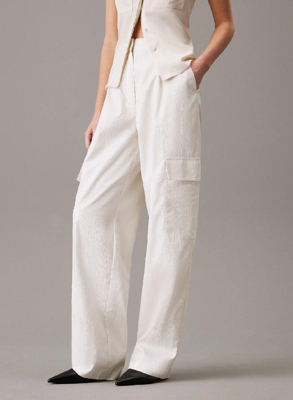 Calvin Klein Relaxed Textured Cargo Trousers - Image 1