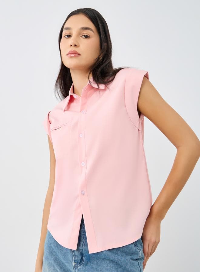 Styli Pink Collared Shirt for Women - Image 1