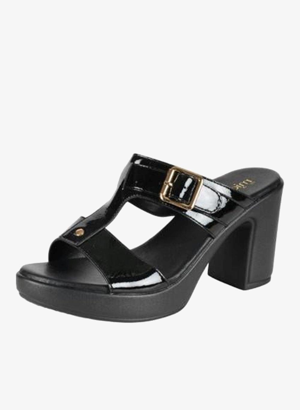 Michelle Morgan 092-2936 Black High Heel Mule Sandals - Image 1