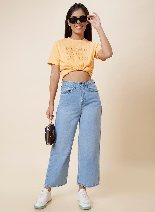 Mid-Rise Boyfriend Fit Faded Denim Jeans - Image 1