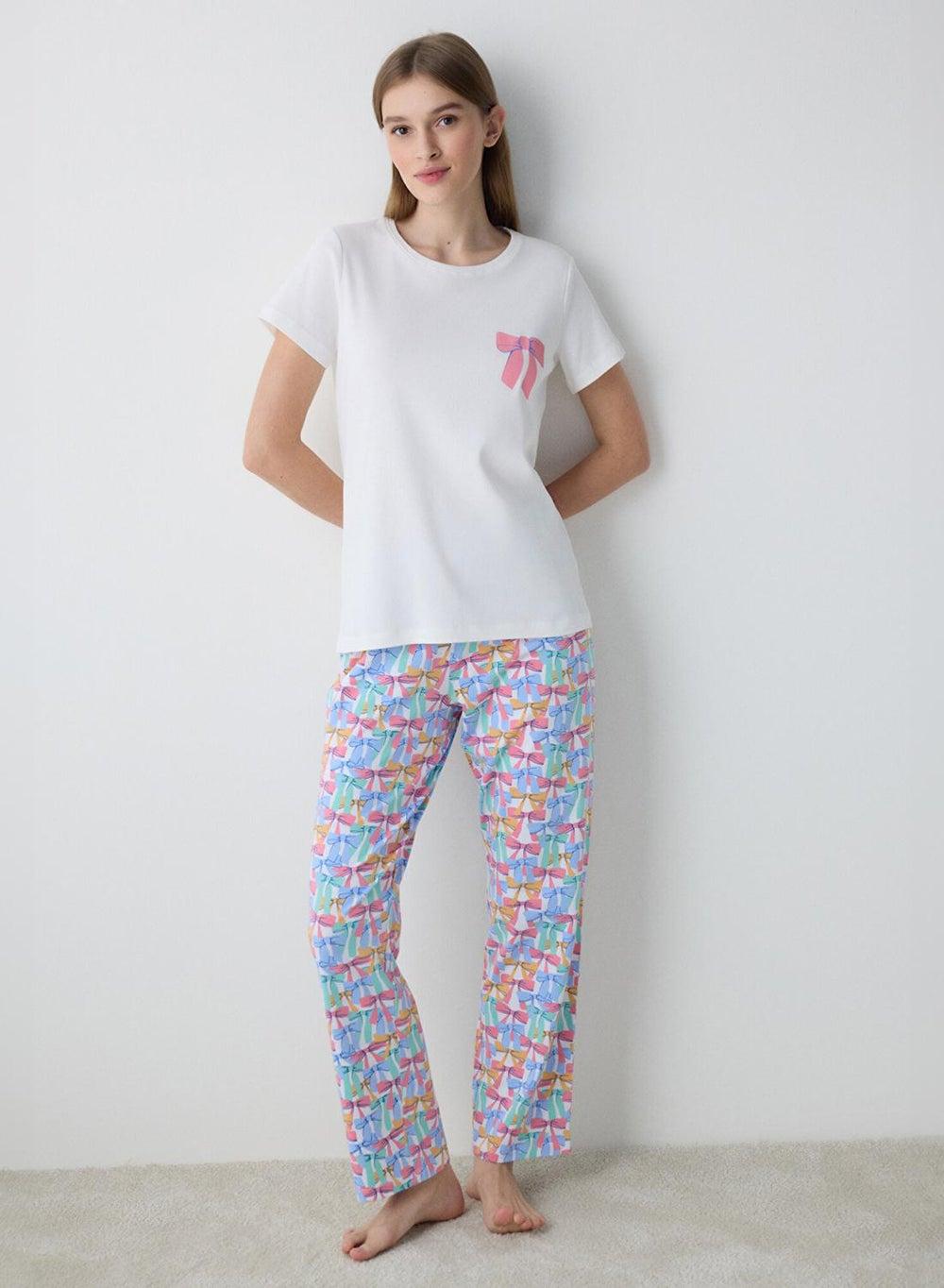 Penti Colored Bows Cotton Pyjama Set - Image 1