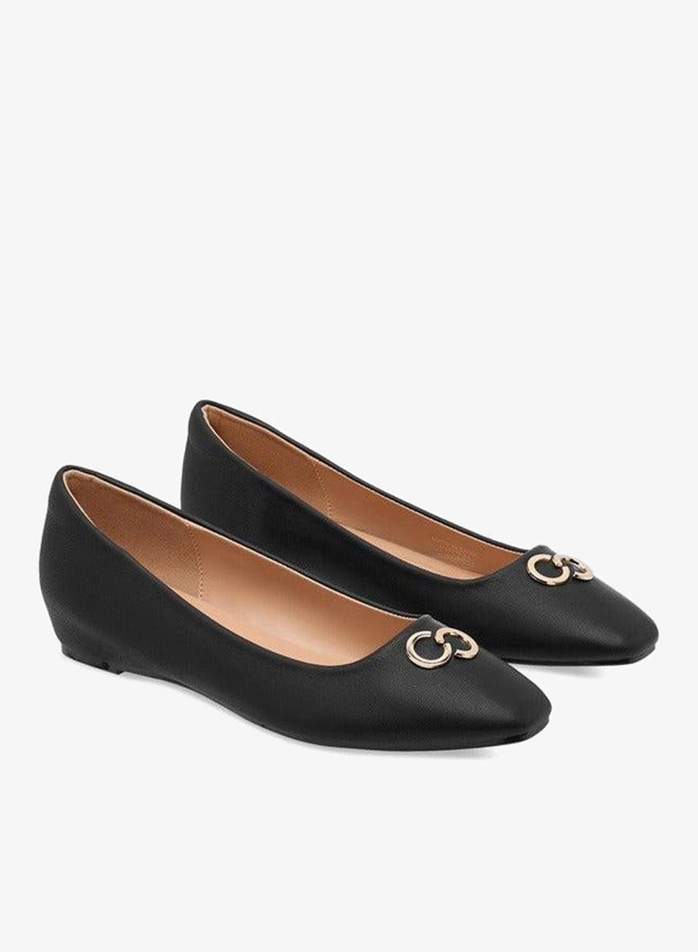 Metal Accent Slip-On Ballerina Flats for Women - Image 1