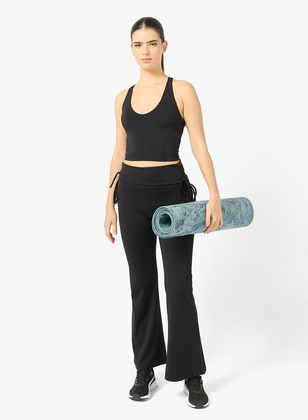 Halter Neck Vest & Foldover Waist Flared Set - Image 1