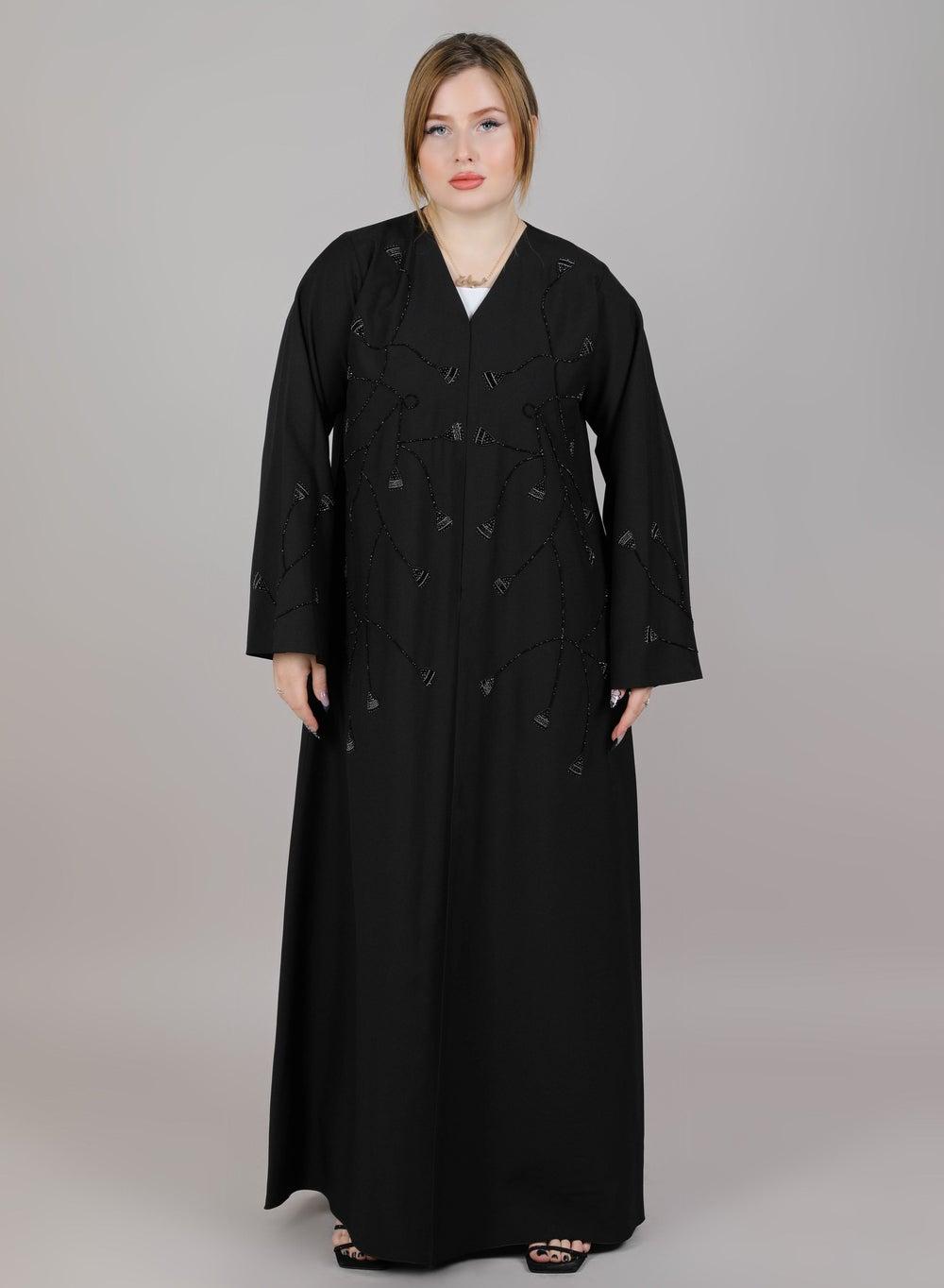 MSquare Black Embroidered Elegance Abaya - Image 1