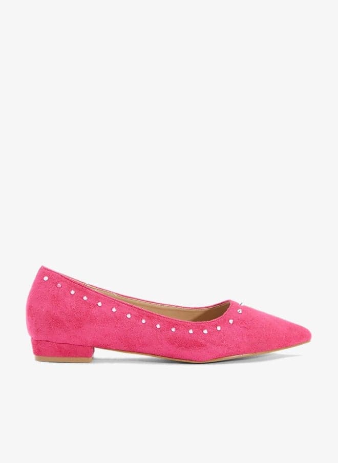 Studded Ballerina Flats with Elegant Edge - Image 1