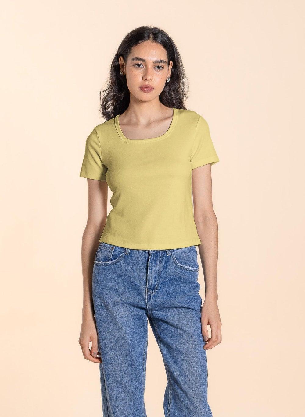 Wide Neck Basic T-Shirt – Relaxed Everyday Essential - Image 1