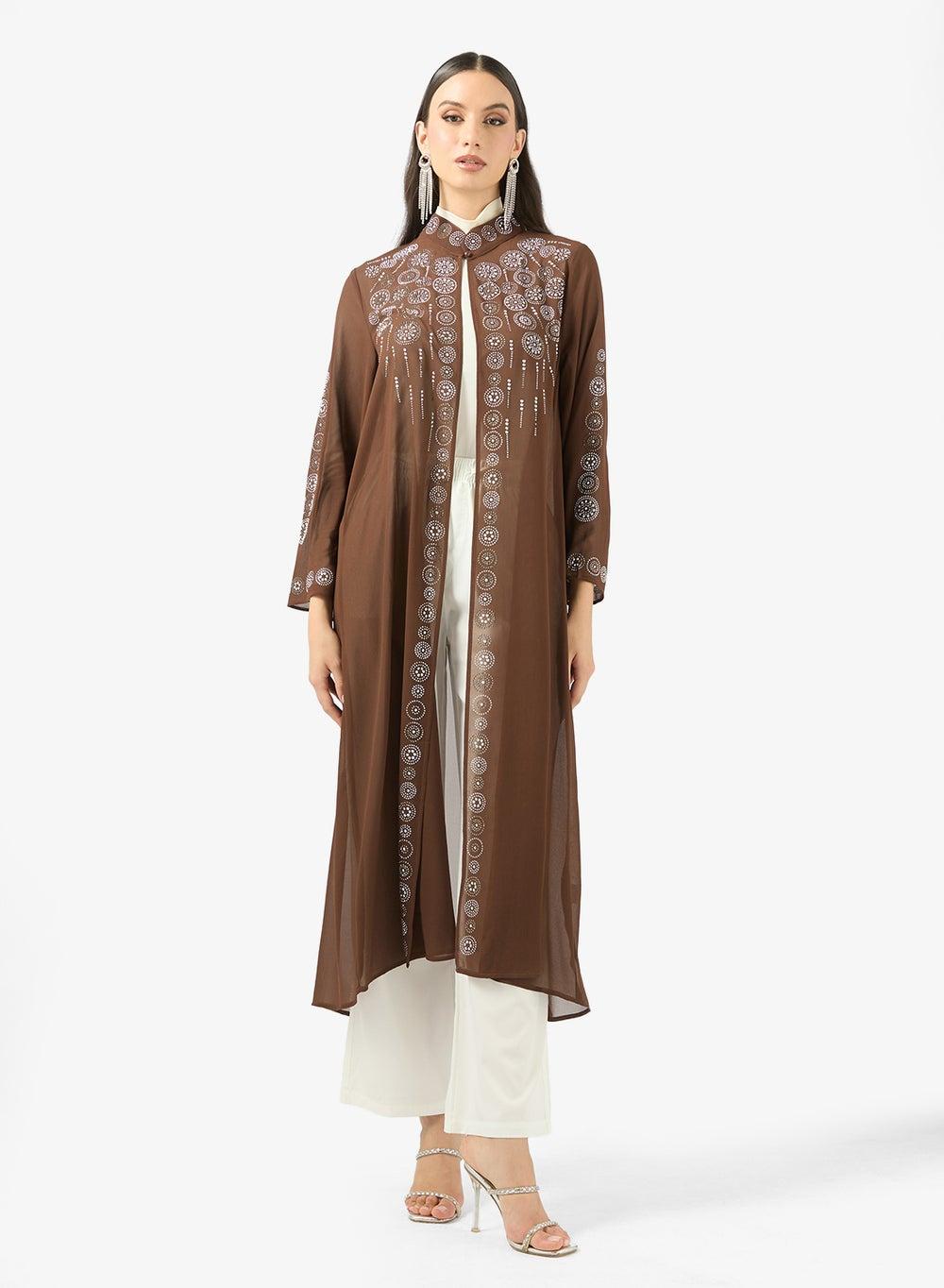 Embellished Abaya with Elegant Detailing - Image 1