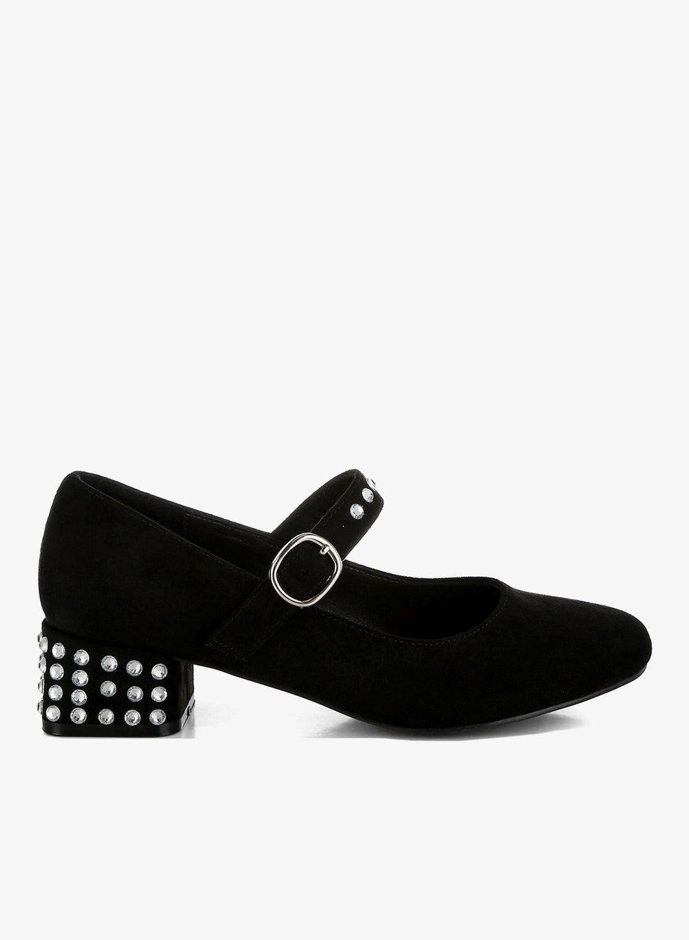 Black Studded Mary Jane Pumps SH5187 - Image 1