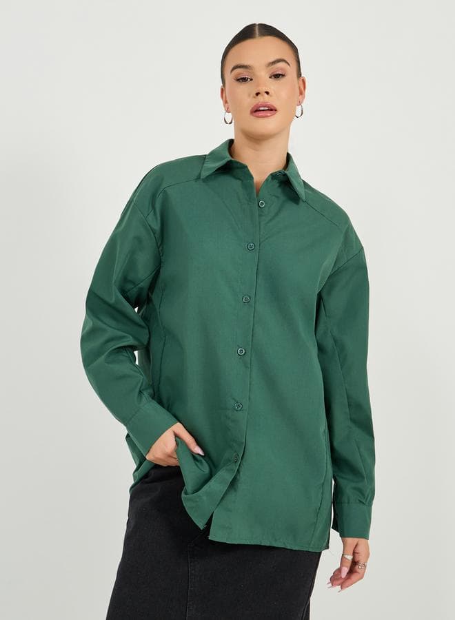 Oversized Buttoned Longline Shirt for Effortless Chic - Image 1