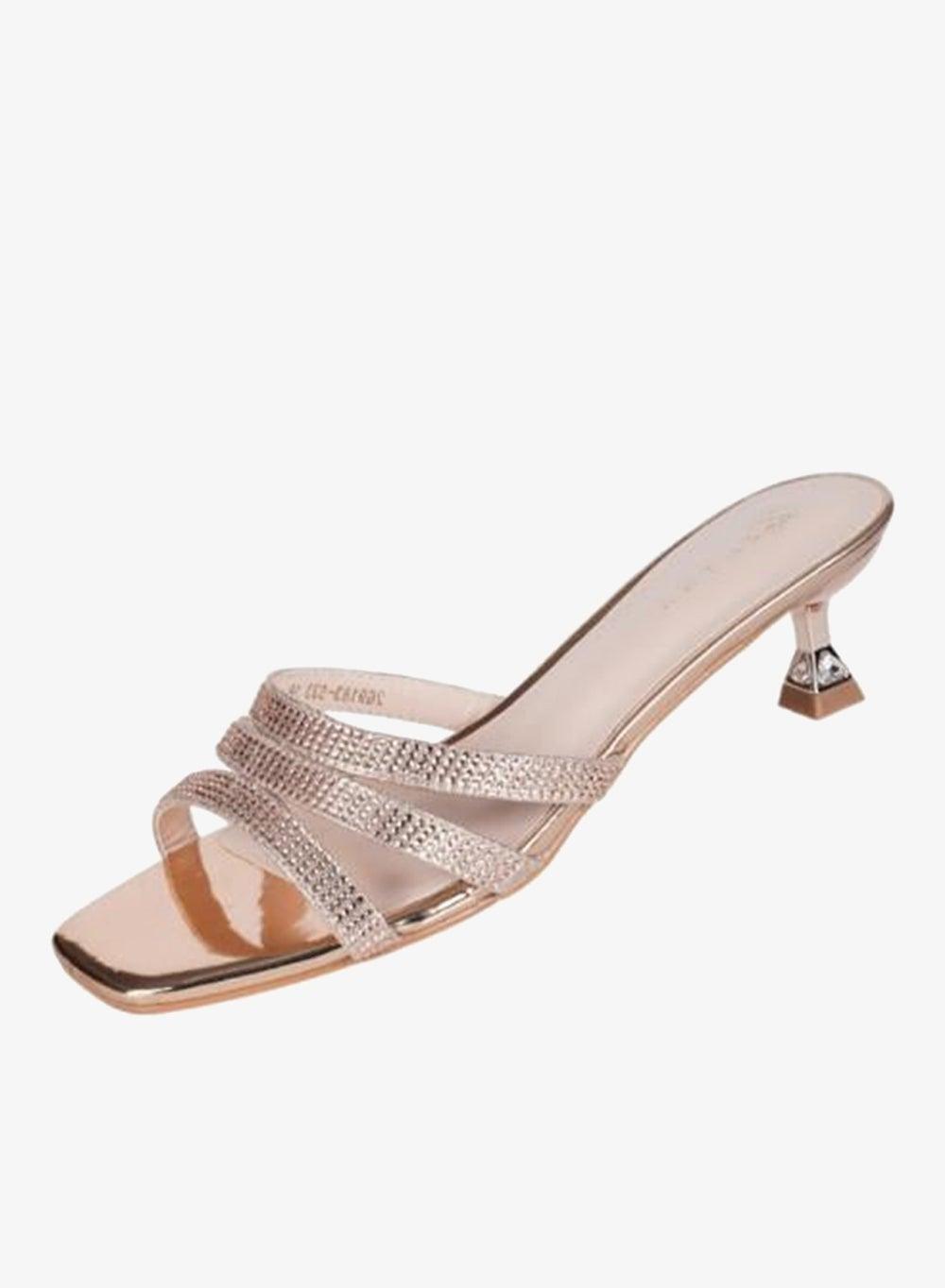 Zayna 2G9183-533 Rose Gold Kitten Heel Sandals - Image 1