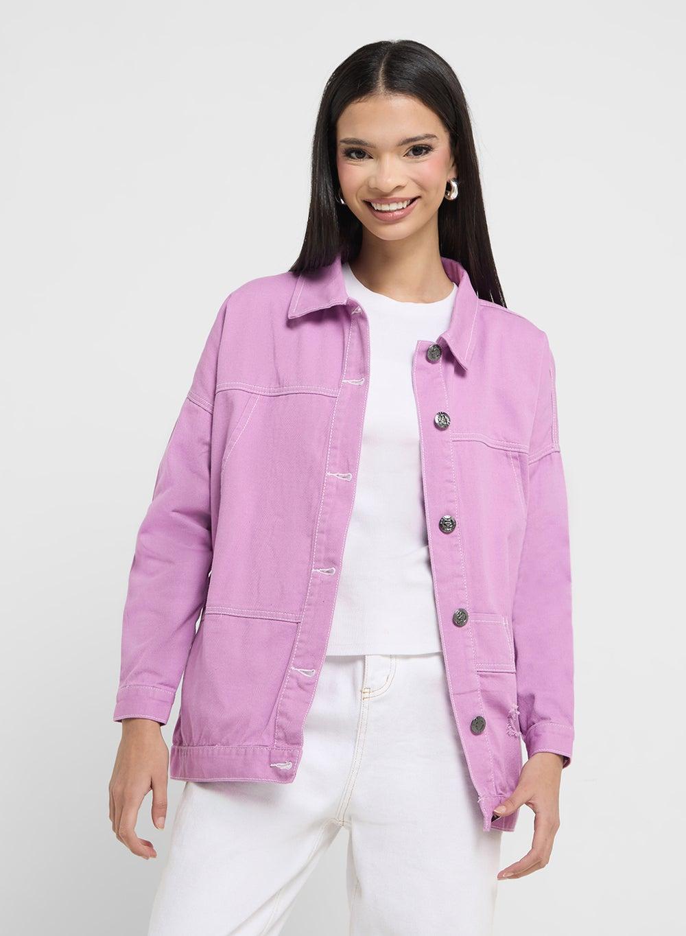 Distressed Denim Jacket – Vintage Edge Essential - Image 1
