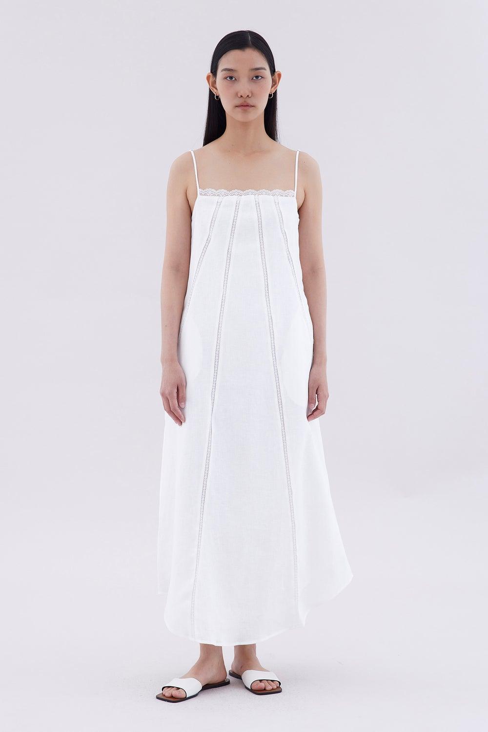 Palina Lace-Trim Linen Panelled Maxi Dress - Image 1