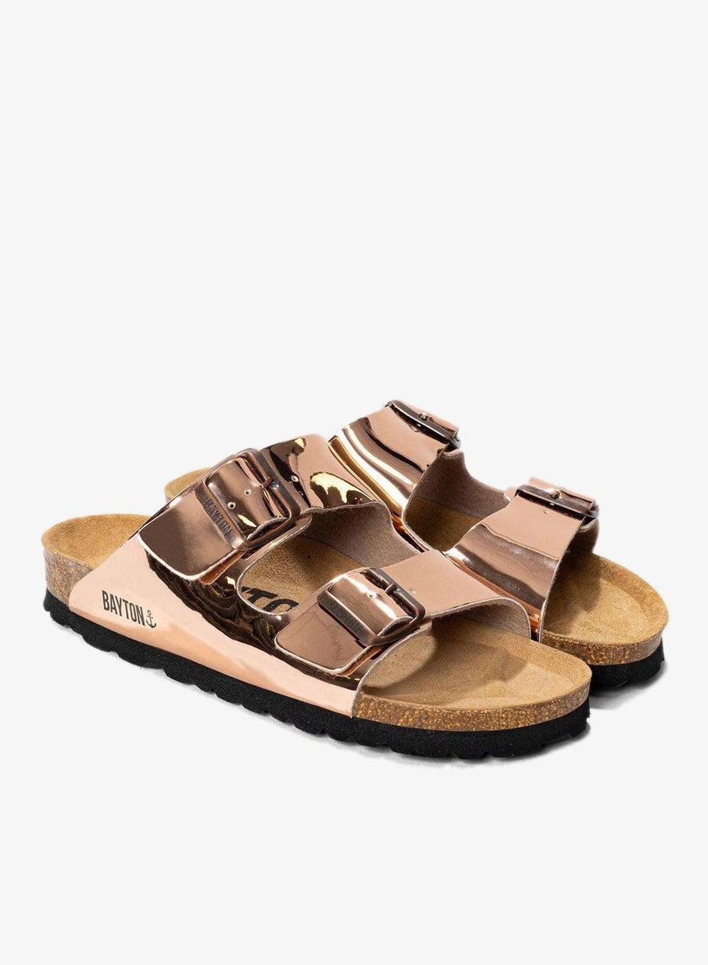 Atlas Double Strap Cork Sole Flat Sandals - Image 1