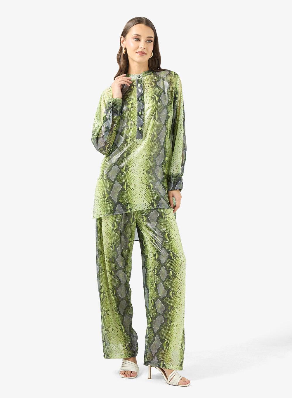 Elegant Round Neck Printed Arabian Set - Image 1