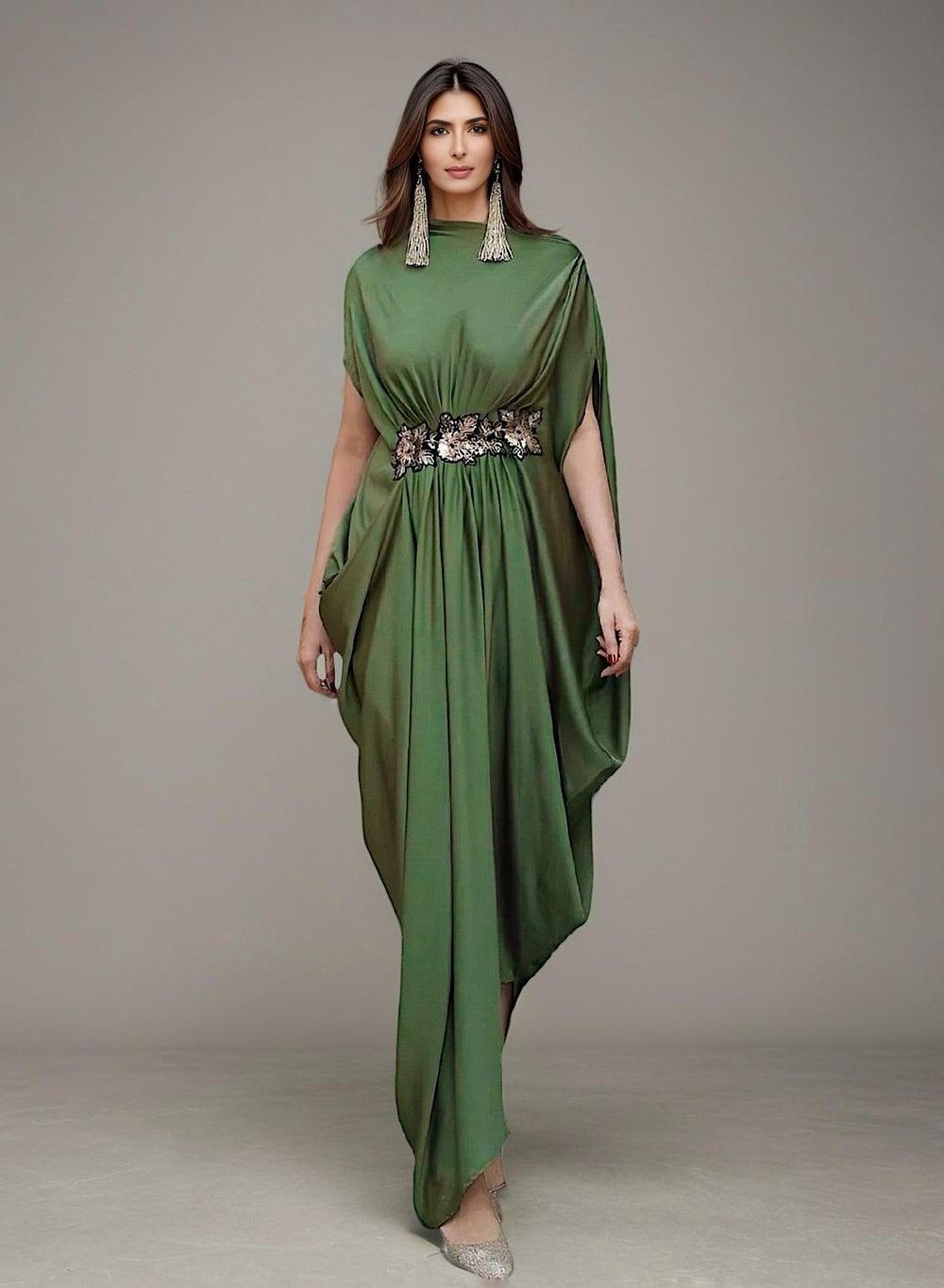 Pleat Drape Convertible Greek Maxi Gown - Image 1