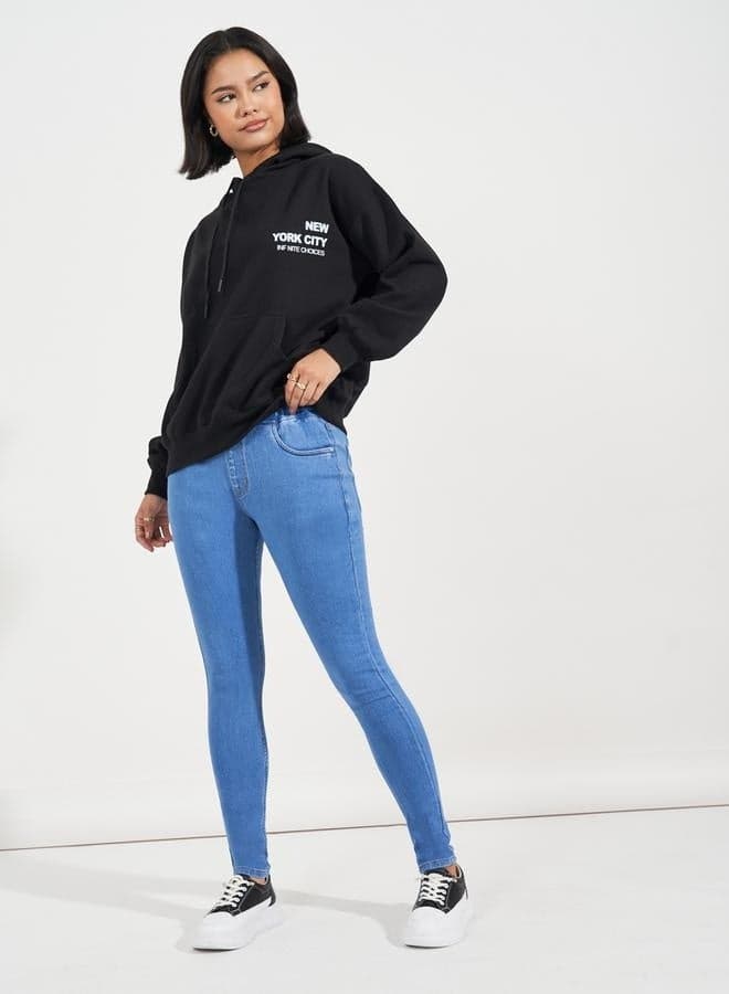 High-Rise Skinny Jeggings with Pockets - Image 1
