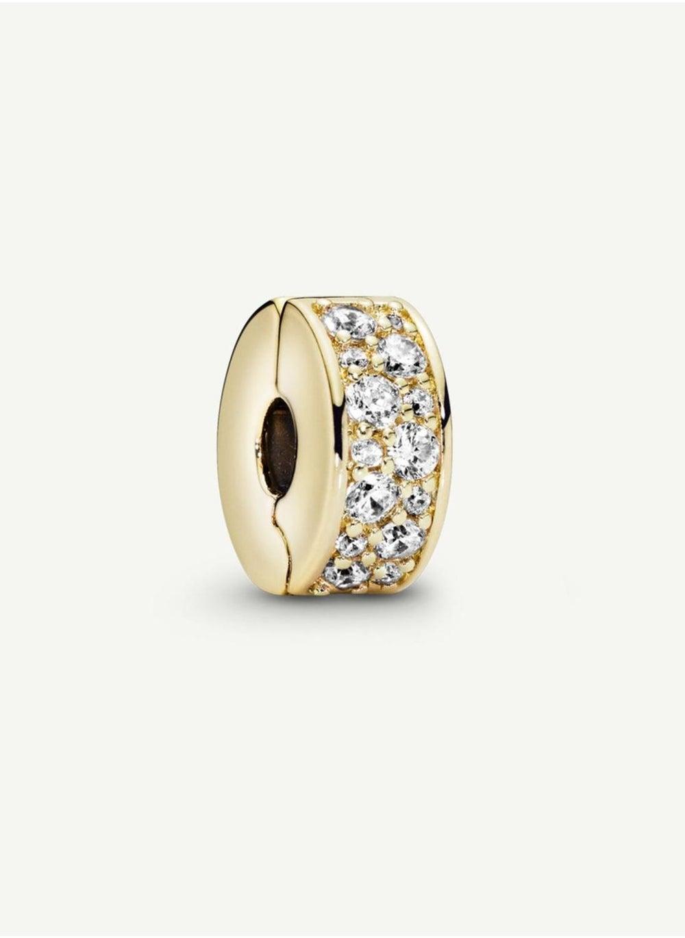 Pandora Clear Pavé Clip Charm 14k Gold-Plated - Image 1