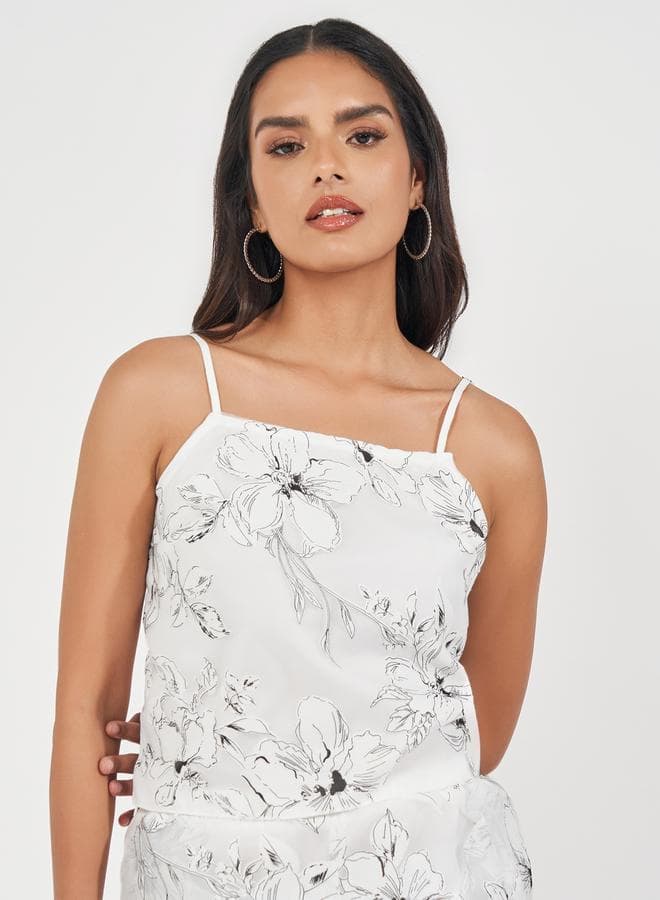 Embroidered Floral Cami Top for Women - Image 1