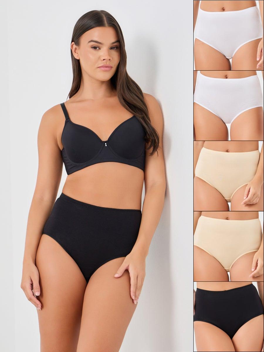 Pack of 5 Solid Seamless Full Briefs for Women - Image 1