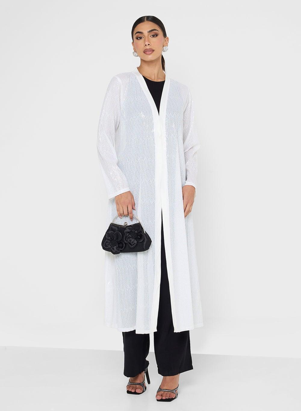 Sequin Embellished Long Abaya Jacket - Image 1
