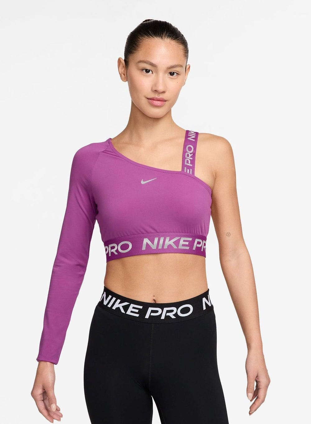 Nike Pro Dri-FIT Shine Asymmetrical Crop Top - Image 1