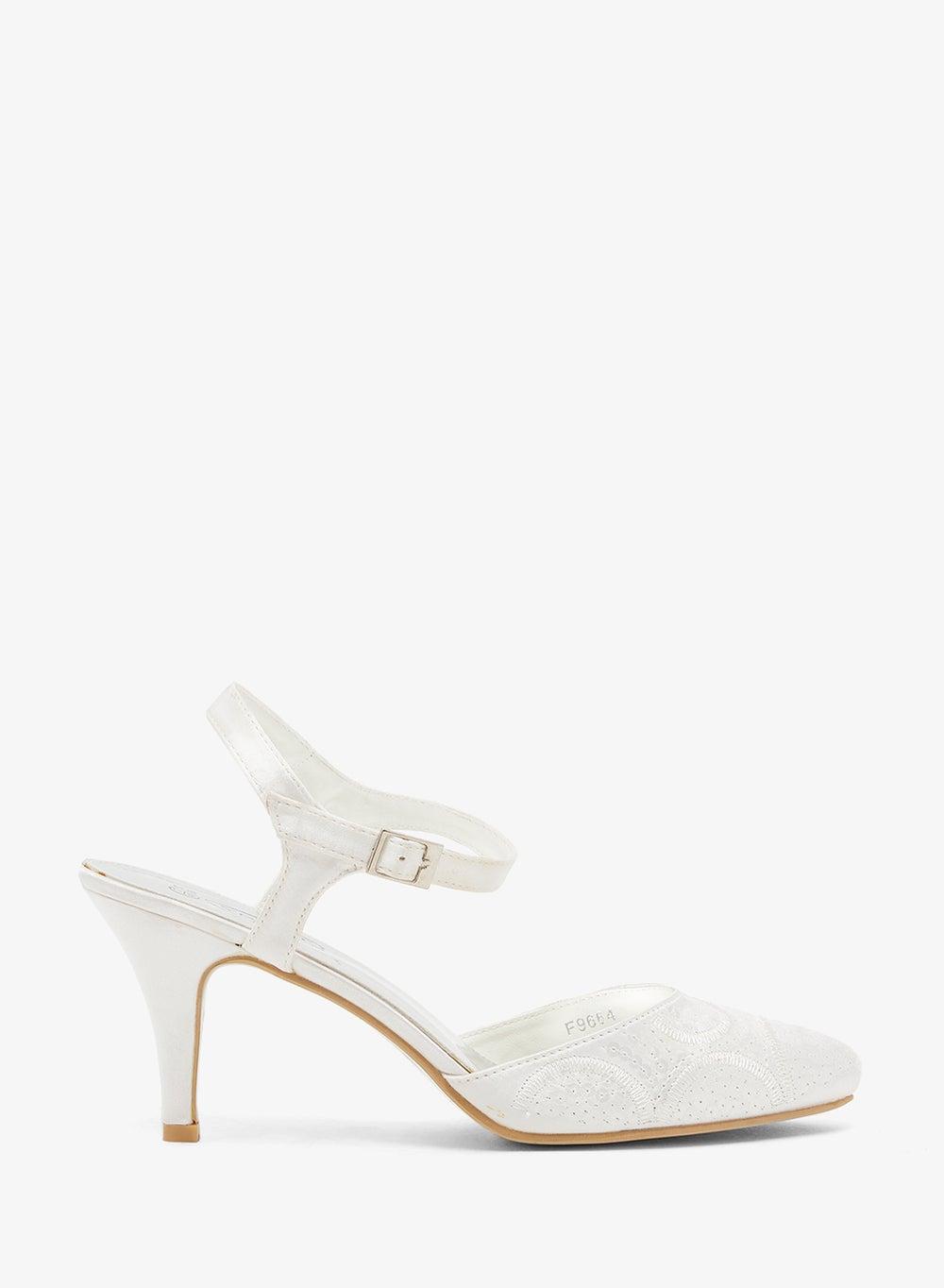 Elegant Closed Toe Heels with Secure Ankle Strap - Image 1