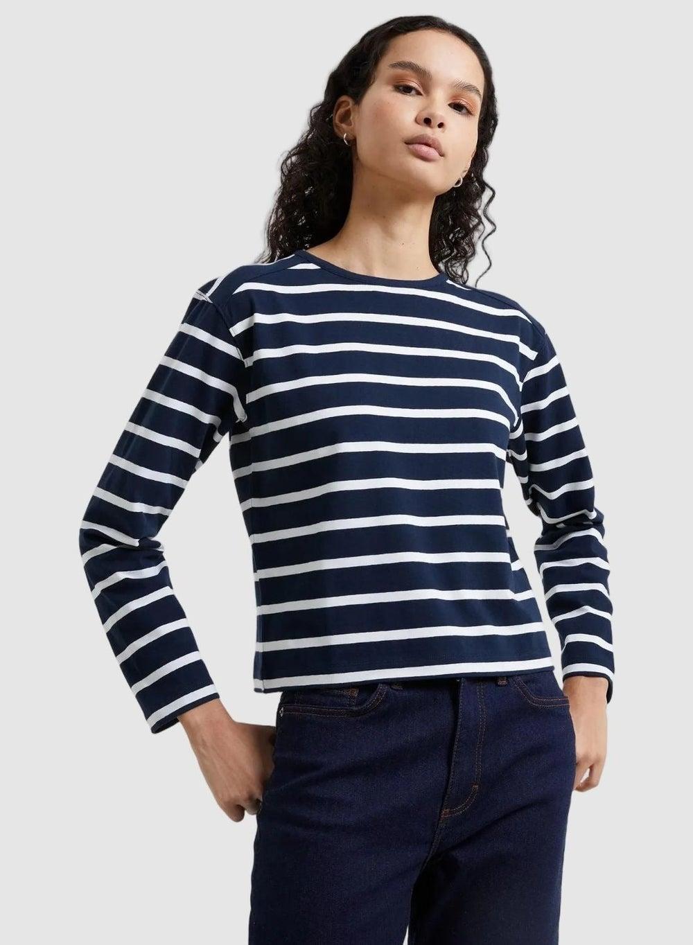 Rallie Stripe Crew Neck Long Sleeve T-Shirt - Image 1