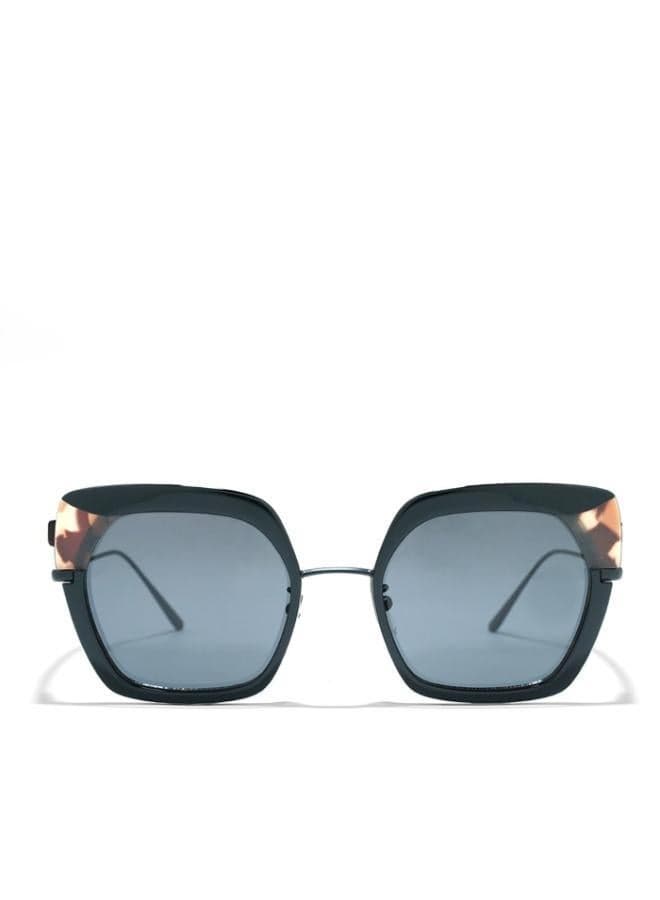Snazzy Gray Lens Sunglasses Black Frame Metal Acetate - Image 1