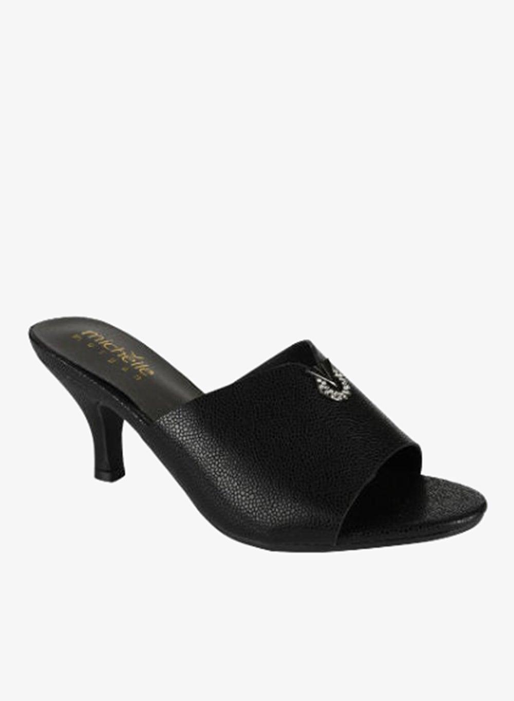 Michelle Morgan 213RC001 Black Kitten Heel Mules - Image 1