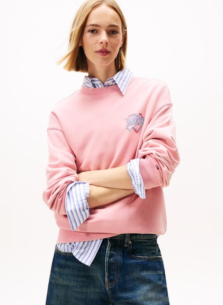 Graphic Logo Fleece Crew Neck Sweatshirt - Image 1