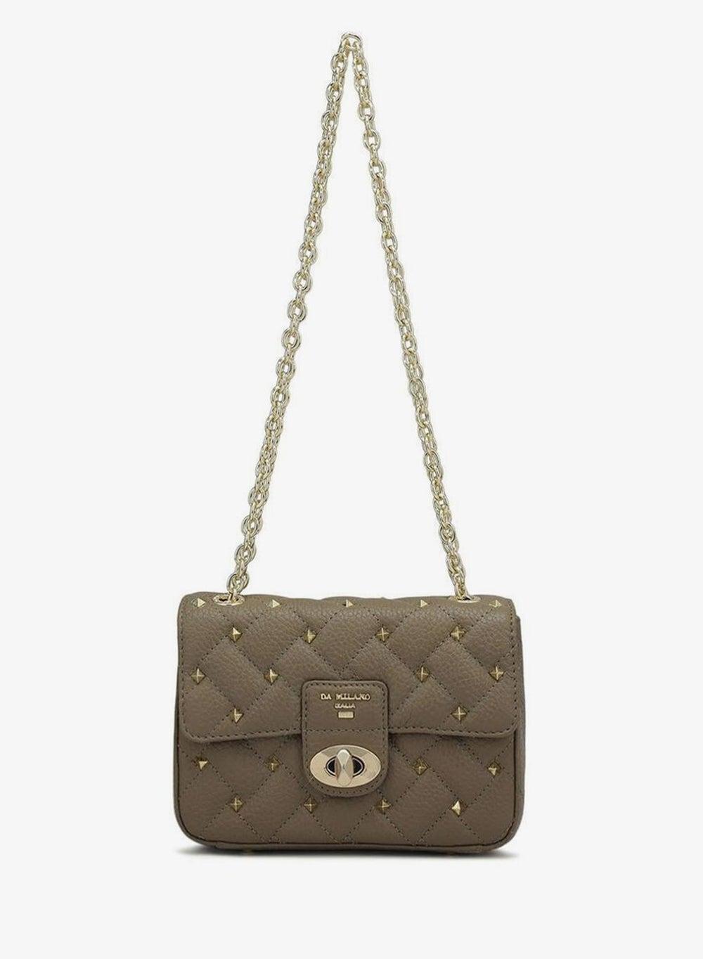 Taupe Genuine Leather Sling Crossbody Bag - Image 1