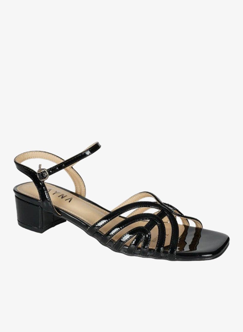 Zayna 221-10 Mid Heel Backstrap Sandals Black Y-0722 - Image 1