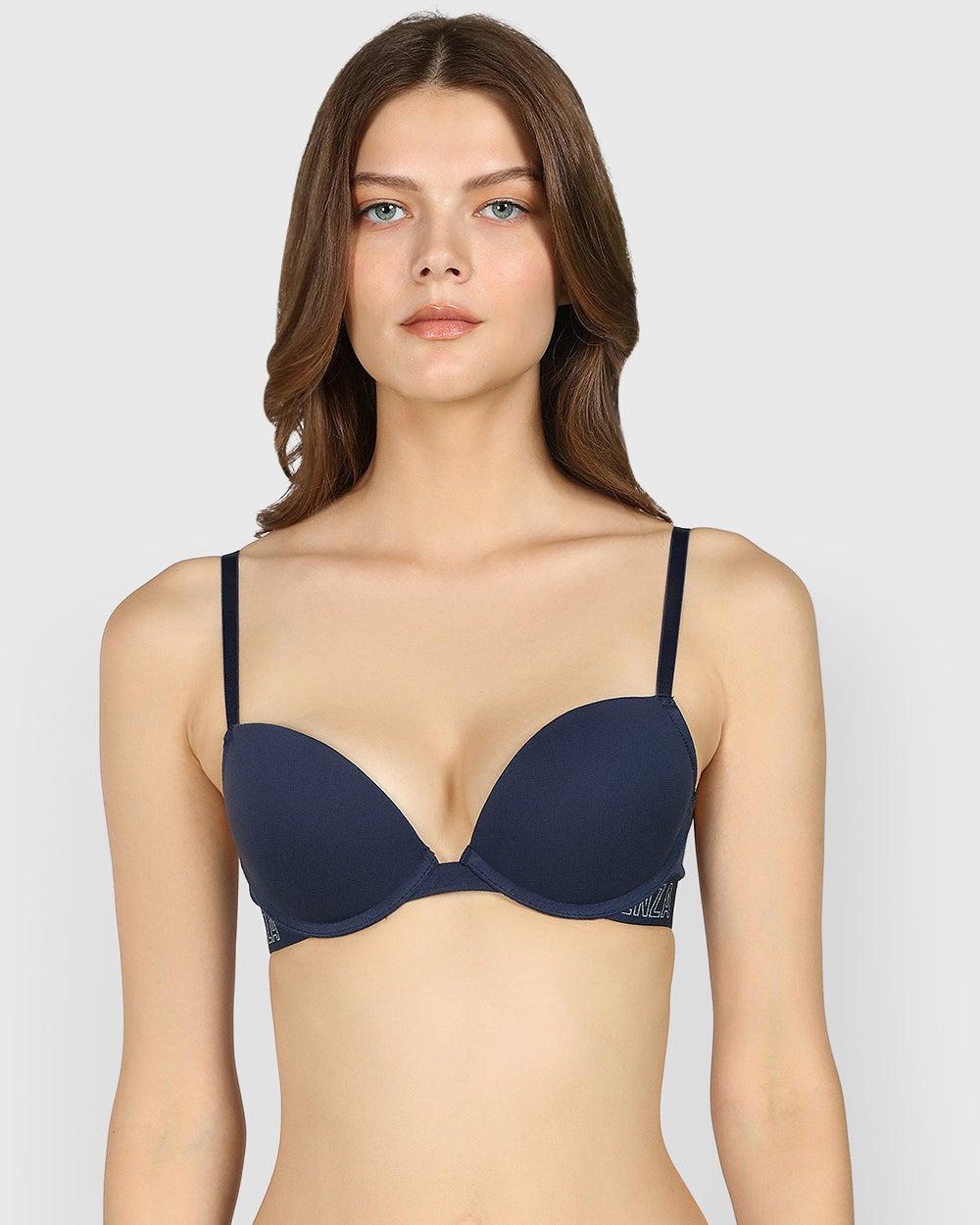 La Senza Dark Navy Plunge Push-Up Bra - Image 1