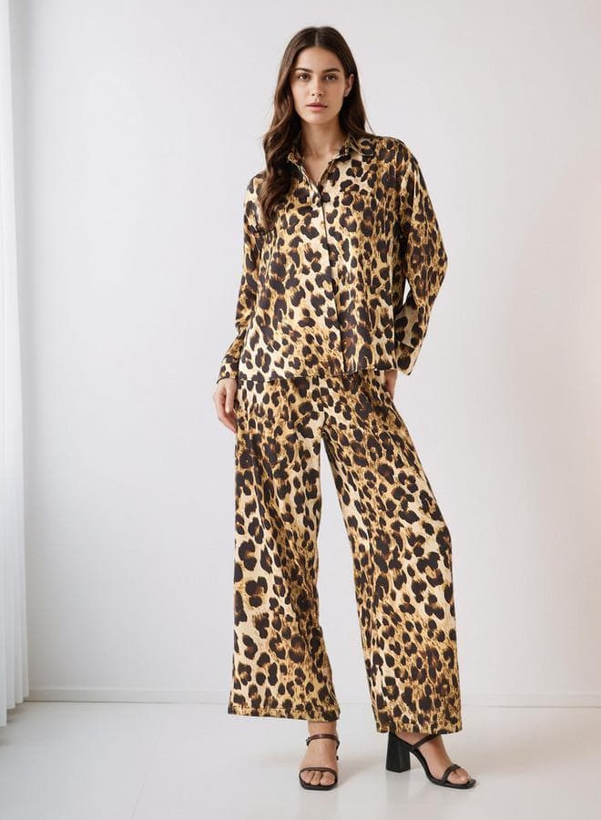 Tailored Coord Set Shirt & Wide Leg Pants - Image 1