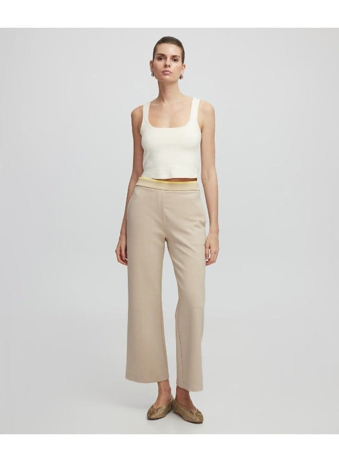 Bootcut Contrast Waist Culotte Trousers - Image 1