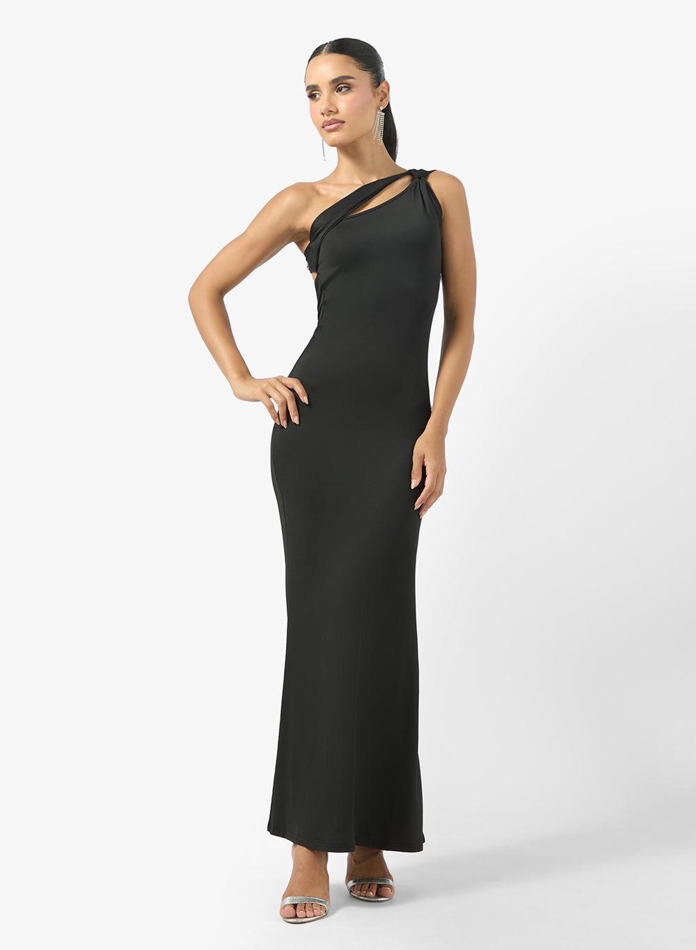 One-Shoulder Backless Maxi Dress - Image 1