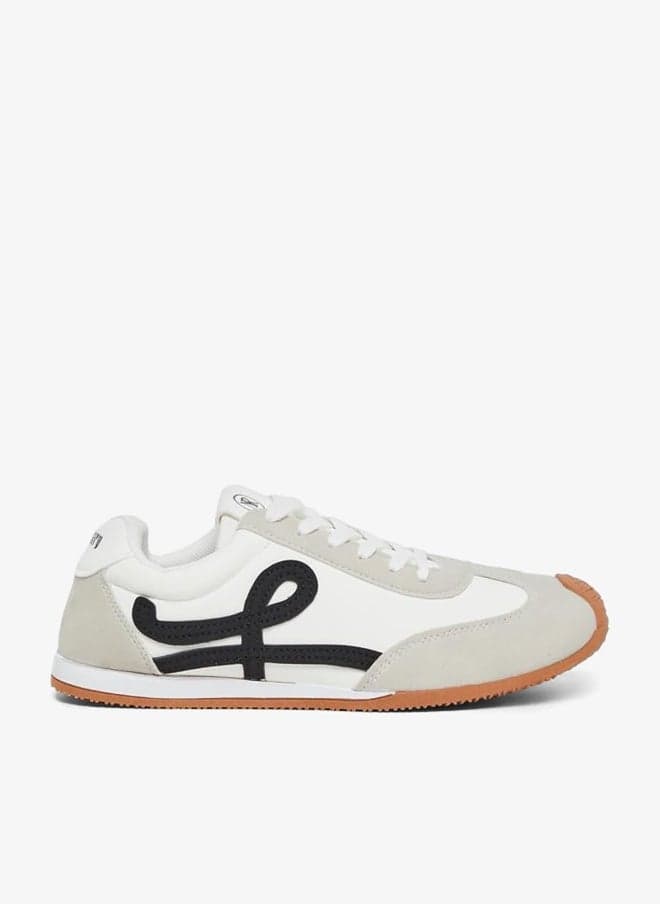 Panelled Lace-Up Flatform Sneakers for Everyday Elevation - Image 1