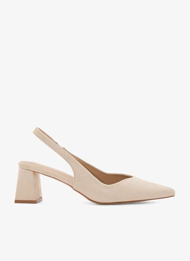 Suede Tapered Block Heel Slingback Pump - Image 1