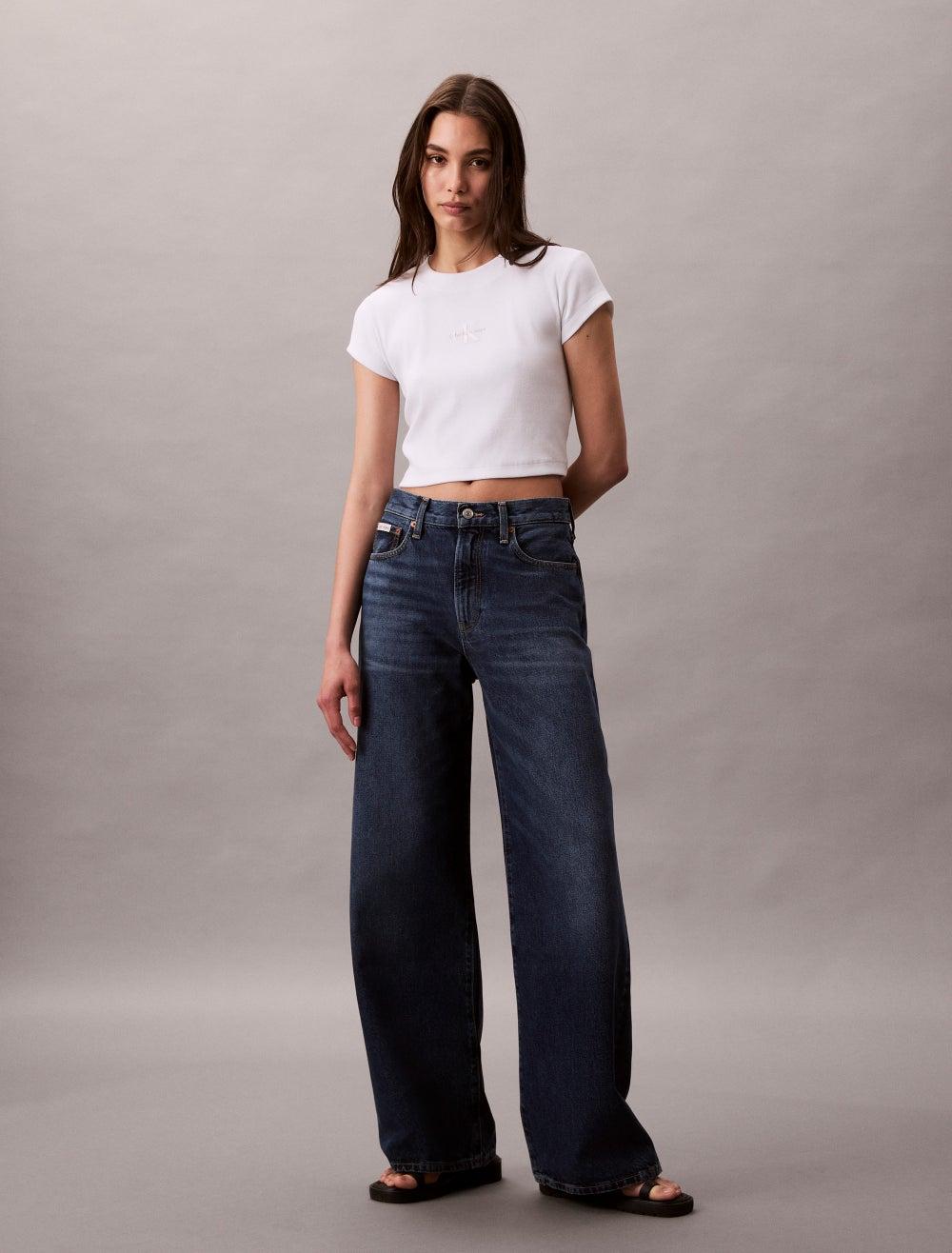 Calvin Klein High Rise Wide Leg Jeans - Image 1