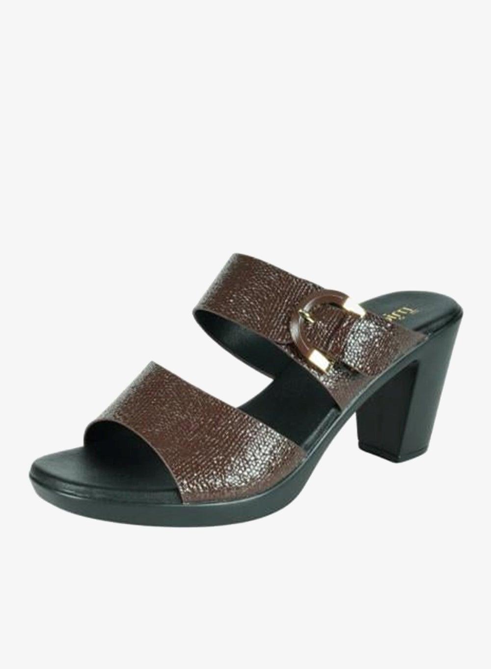 Michelle Morgan 414RJ991 Brown Heeled Mule Sandals - Image 1
