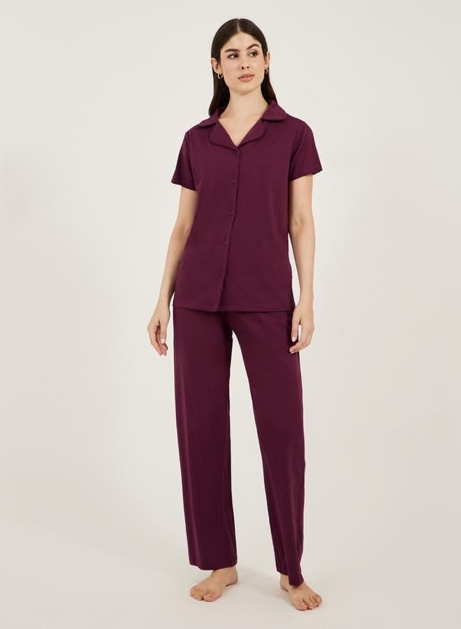 Styli Cotton Jersey Short Sleeve Shirt Pyjama Set - Image 1