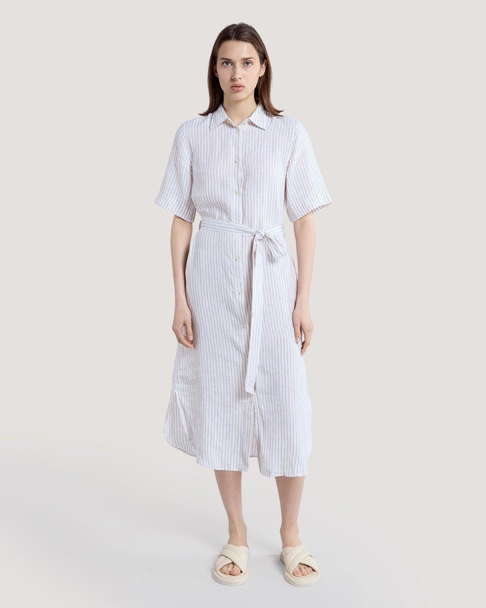 Gant Striped Linen Shirt Dress in European Flax - Image 1