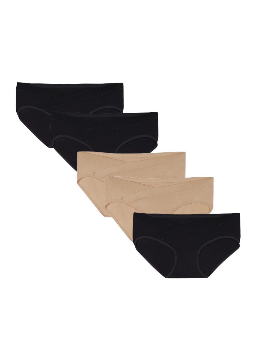 Tummy Bamboo Cotton Low Waist Maternity Panty Pack 5 - Image 1